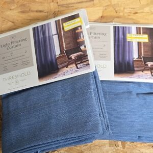 Threshold Light Filtering Curtain in Deep Blue
